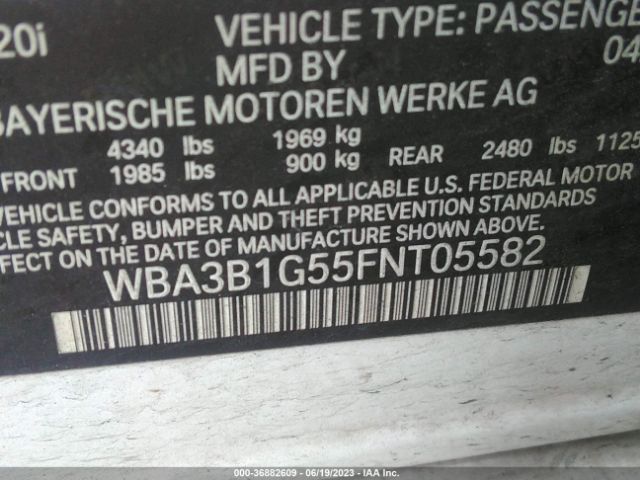 WBA3B1G55FNT05582 BMW 3 Series 320i