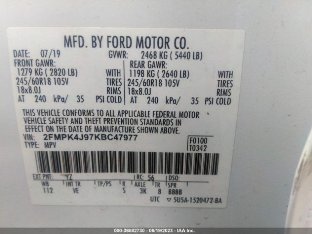 2019 FORD EDGE 2FMPK4J97KBC47977 Photo 8