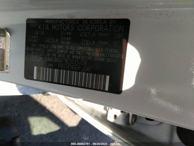 KIA Optima Lx 2014 KNAGM4A79E5515706 Image 9