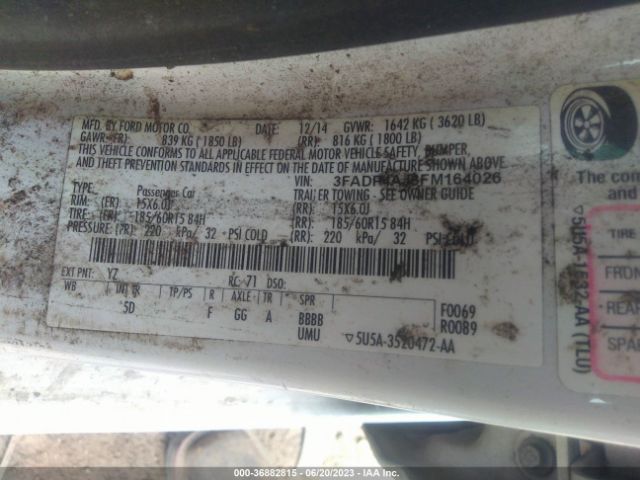 3FADP4AJ3FM164026 Ford FIESTA S