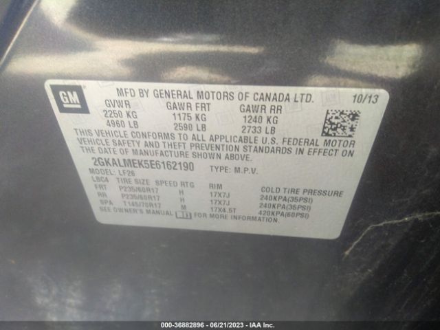 2GKALMEK5E6162190 GMC Terrain Sle