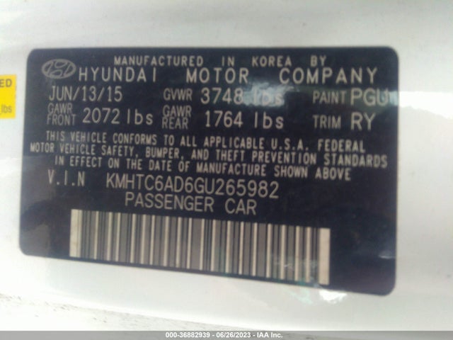 Hyundai VELOSTER 2016 KMHTC6AD6GU265982 Image 9