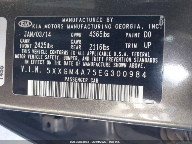 5XXGM4A75EG300984 KIA Optima Lx