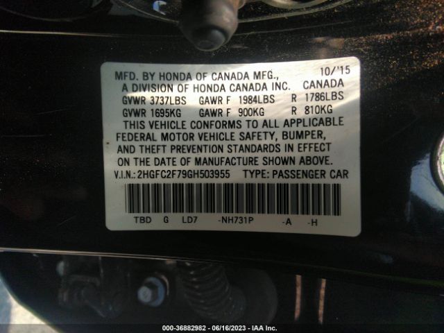 Honda Civic Sedan Ex 2016 2HGFC2F79GH503955 Image 9