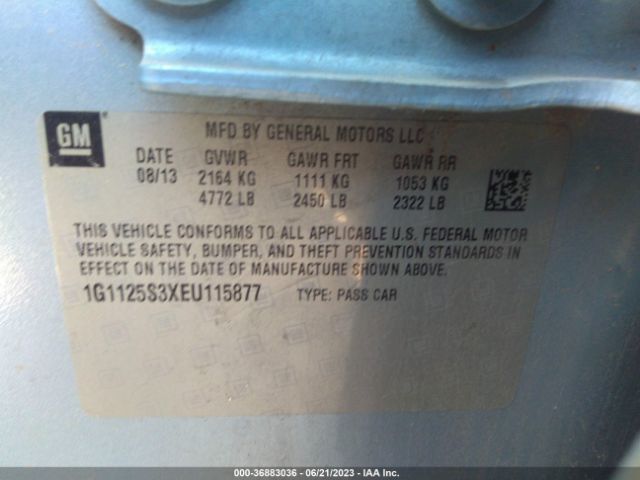 1G1125S3XEU115877 Chevrolet Impala 2lt