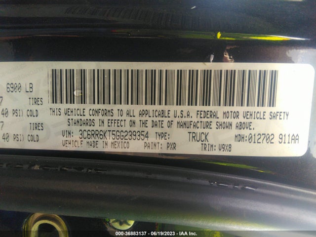 3C6RR6KT5GG239354 RAM 1500 Tradesman