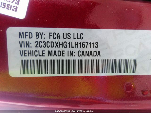 2C3CDXHG1LH167113 Dodge CHARGER GT