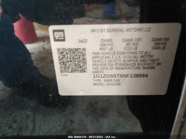 Chevrolet MALIBU LT 2022 1G1ZD5ST6NF138994 Image 9