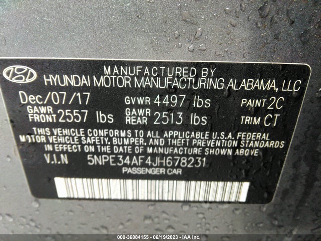 Hyundai SONATA SEL 2018 5NPE34AF4JH678231 Image 9