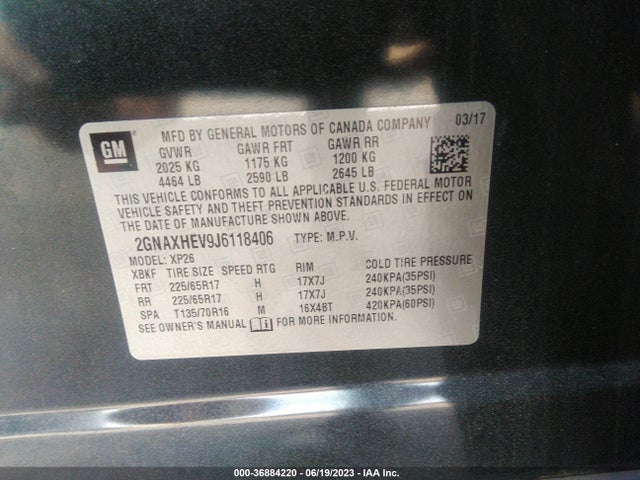 Chevrolet EQUINOX LS 2018 2GNAXHEV9J6118406 Image 9