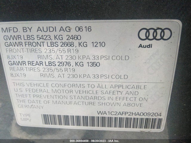 WA1C2AFP2HA009204 Audi Q5 PREMIUM