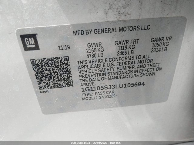 Chevrolet Impala Premier 2020 1G1105S33LU105694 Image 9