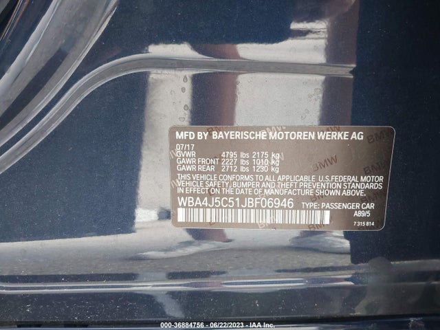 WBA4J5C51JBF06946 BMW 4 Series 440i