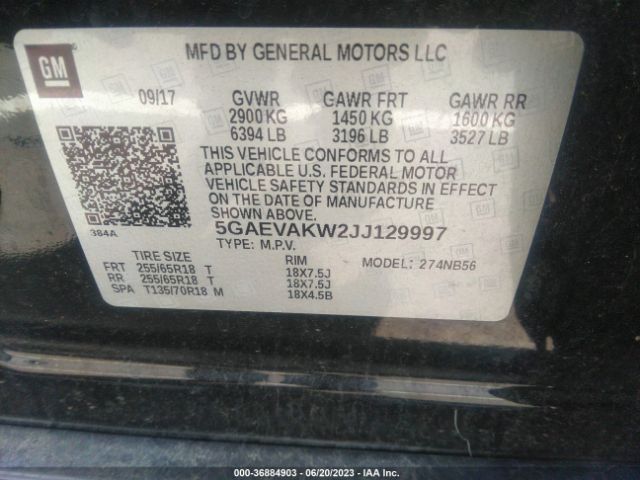 5GAEVAKW2JJ129997 Buick Enclave Essence