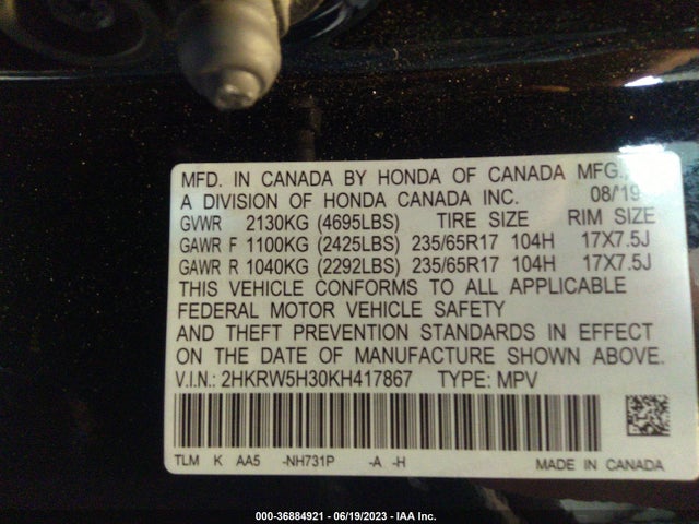 2HKRW5H30KH417867 Honda CR-V LX