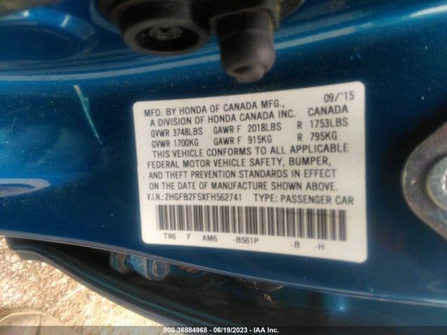 Honda Civic Lx 2015 2HGFB2F5XFH562741 Image 9