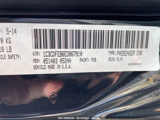 1C3CDFEB6ED867910 Dodge DART GT