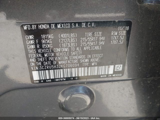 3CZRU5H32KG706094 Honda HR-V LX