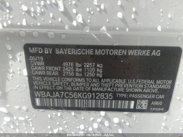 WBAJA7C56KG912835 BMW 5 Series 530i Xdrive