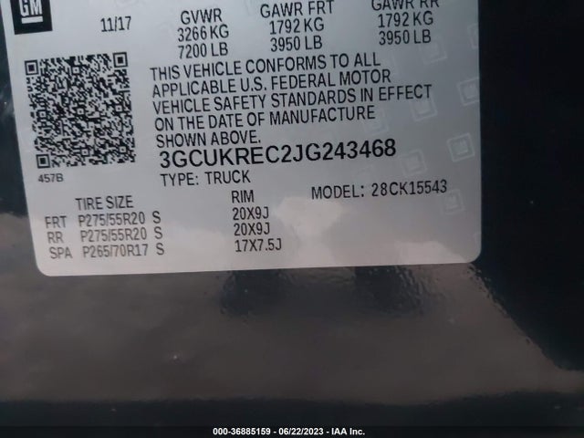 Chevrolet Silverado 1500 Lt 2018 3GCUKREC2JG243468 Image 9