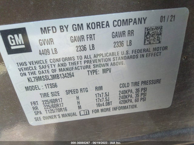 Chevrolet Trailblazer Activ 2021 KL79MSSL3MB134264 Image 9
