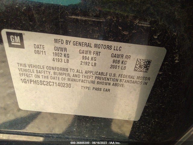 2012 CHEVROLET CRUZE LTZ VIN: 1G1PH5SC2C7140230