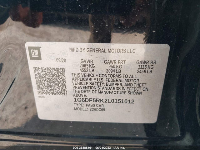 1G6DF5RK2L0151012 Cadillac Ct4 Premium Luxury