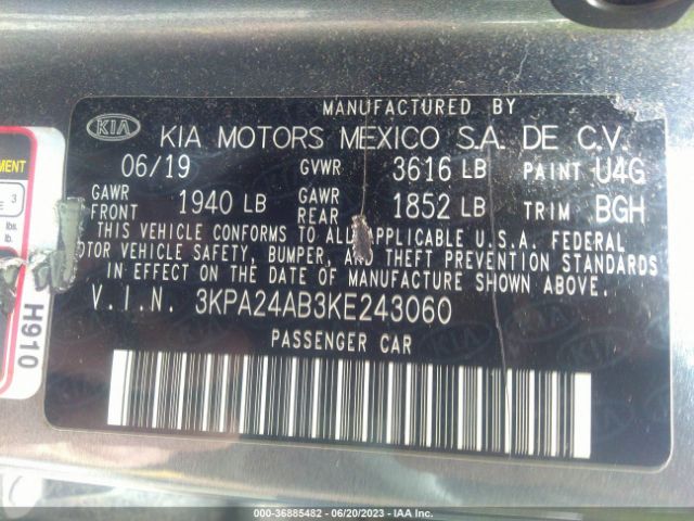 3KPA24AB3KE243060 KIA RIO S