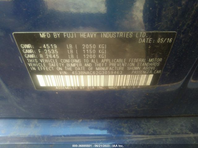 4S3BNAC62G3059463 Subaru Legacy 2.5i Premium