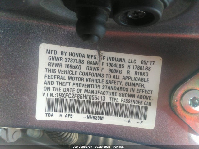 Honda Civic Sedan Ex 2017 19XFC2F85HE055413 Image 9