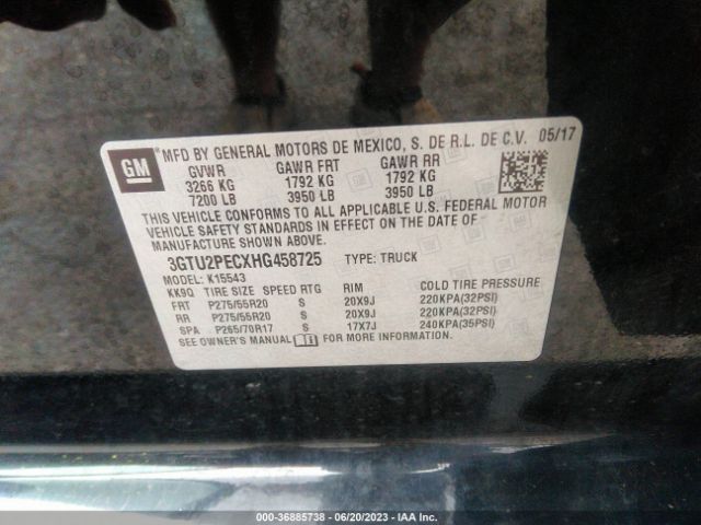 3GTU2PECXHG458725 GMC Sierra 1500 Denali