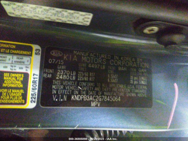 KNDPB3AC2G7845064 KIA Sportage Lx