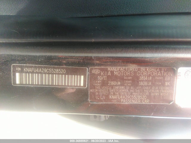 2012 KIA FORTE EX VIN: KNAFU4A29C5528520