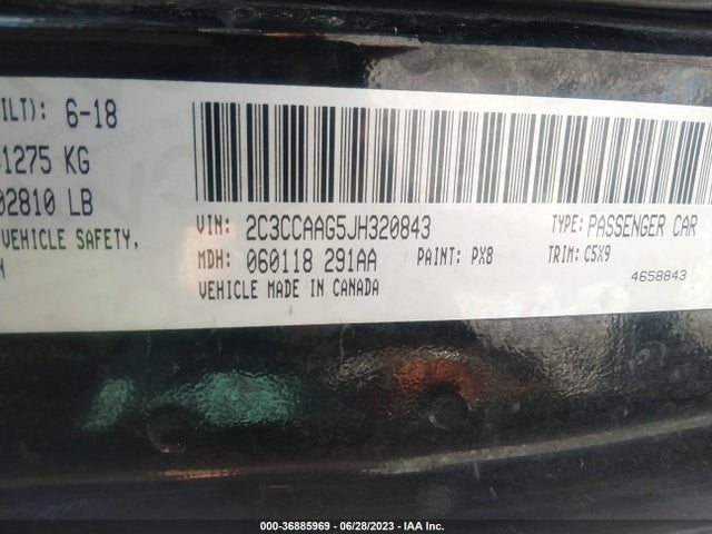 2C3CCAAG5JH320843 Chrysler 300 Touring