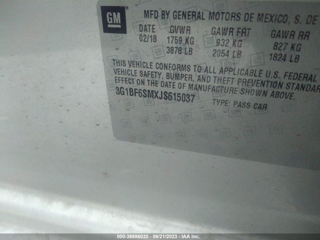Chevrolet Cruze Premier 2018 3G1BF6SMXJS615037 Image 9