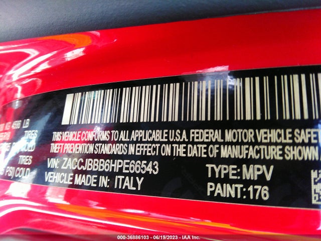 ZACCJBBB6HPE66543 Jeep Renegade Altitude 4x4