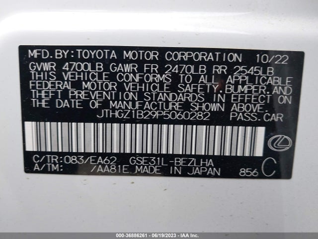 2023 Lexus IS, VIN: JTHGZ1B29P5060282
