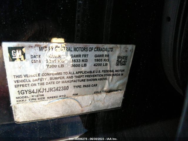 1GYS4JKJ1JR342380 Cadillac Escalade Esv Premium Luxury