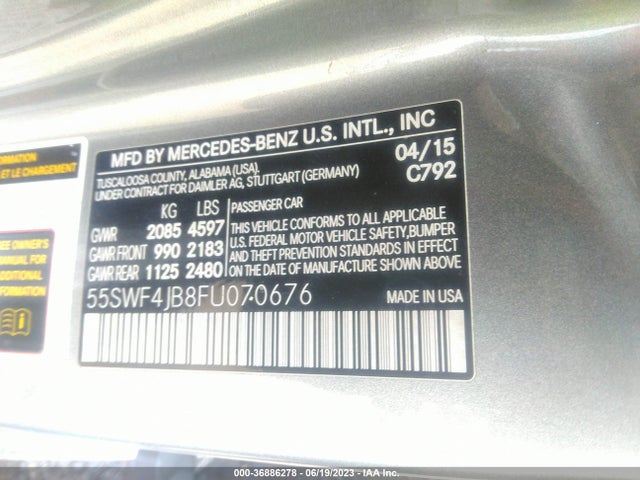 55SWF4JB8FU070676 Mercedes-Benz C-class C 300