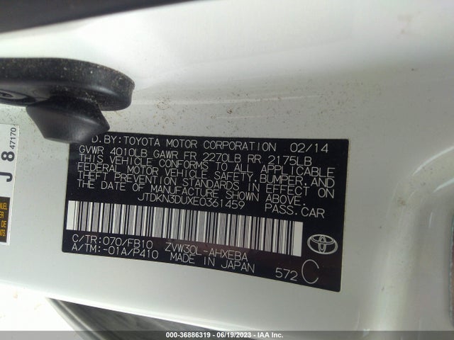 Toyota Prius Four/five/three/one/two 2014 JTDKN3DUXE0361459 Image 15