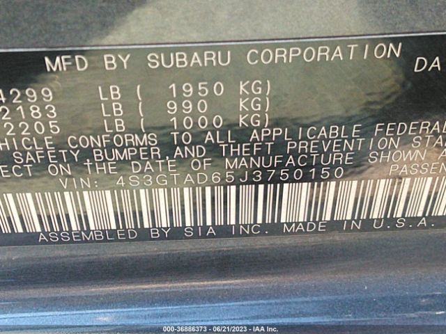 4S3GTAD65J3750150 Subaru Impreza Premium