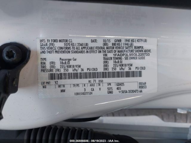 1FADP3L95GL225733 Ford FOCUS ST