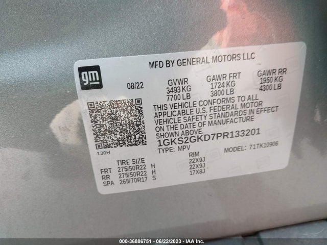 2023 GMC Yukon XL, VIN: 1GKS2GKD7PR133201