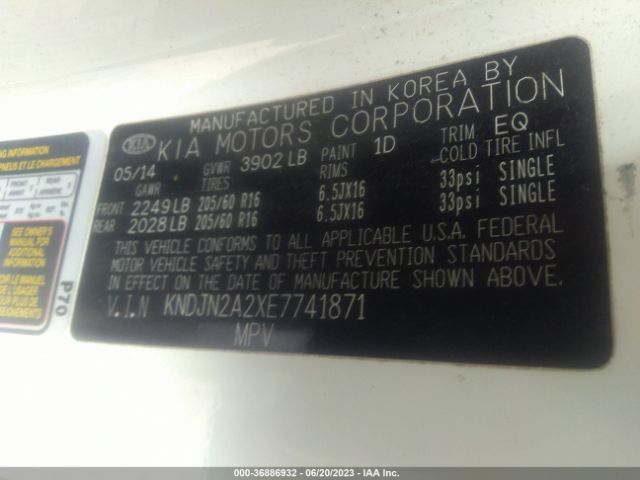 KNDJN2A2XE7741871 KIA Soul Base