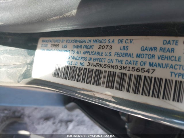 2003 VOLKSWAGEN JETTA SEDAN 3VWRK69M03M156547 Photo 8