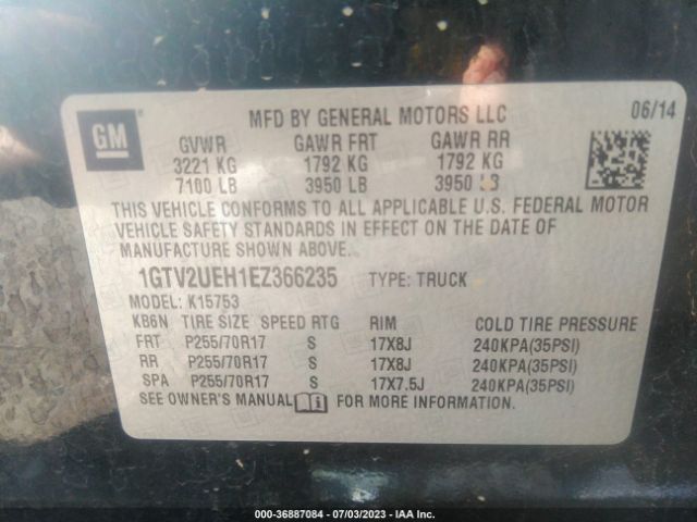 1GTV2UEH1EZ366235 GMC Sierra 1500 Sle