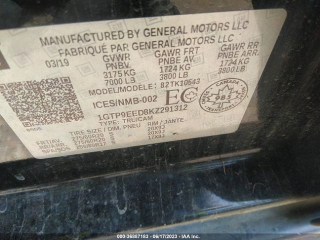 1GTP9EED8KZ291312 GMC Sierra 1500 At4