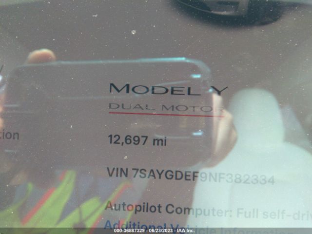 7SAYGDEF9NF382334 Tesla Model Y Performance