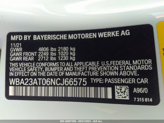 WBA23AT06NCJ66575 BMW 4 Series 430i