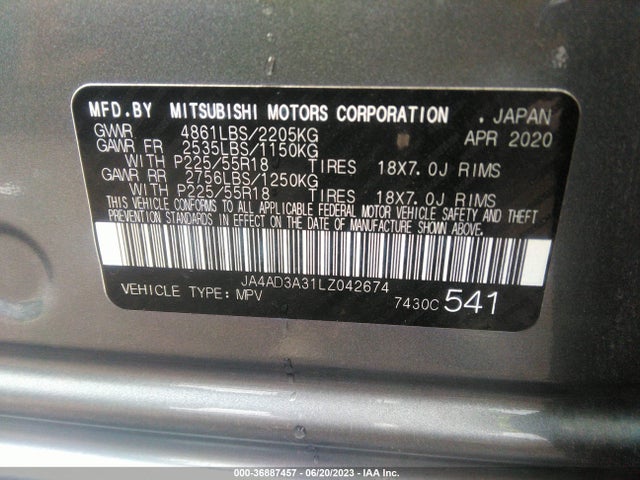 JA4AD3A31LZ042674 Mitsubishi Outlander Se/sel/le/sp